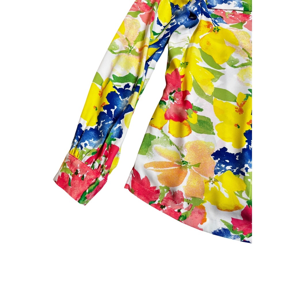 White House Black‎ Market Outlet Floral Button Down Blouse Small Artsy - Picture 3 of 9
